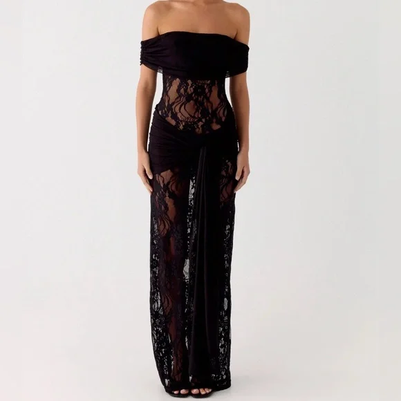 New Peppermayo black lace maxi dress - Picture 2 of 6